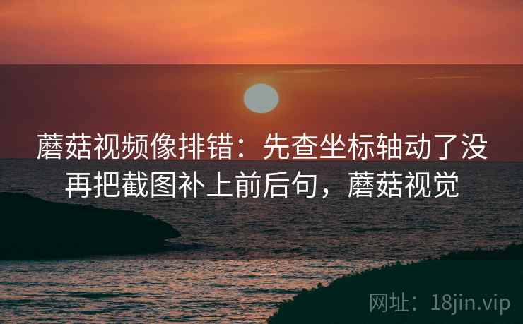 蘑菇视频像排错：先查坐标轴动了没再把截图补上前后句，蘑菇视觉